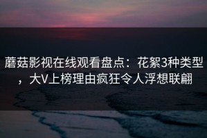 蘑菇影视在线观看盘点：花絮3种类型，大V上榜理由疯狂令人浮想联翩