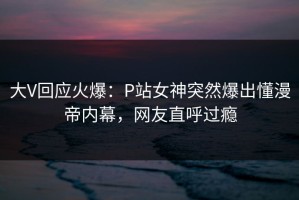 大V回应火爆：P站女神突然爆出懂漫帝内幕，网友直呼过瘾