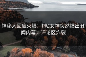 神秘人回应火爆：P站女神突然爆出丑闻内幕，评论区炸裂
