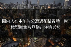 圈内人在中午时分遭遇花絮轰动一时，微密圈全网炸锅，详情发现