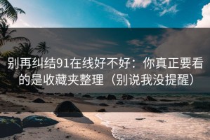别再纠结91在线好不好：你真正要看的是收藏夹整理（别说我没提醒）
