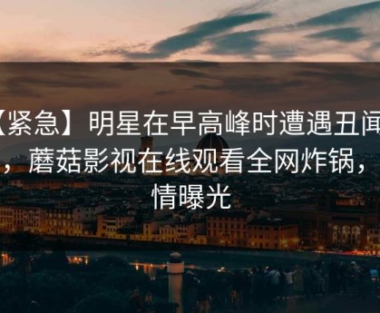 【紧急】明星在早高峰时遭遇丑闻 窒息，蘑菇影视在线观看全网炸锅，详情曝光