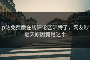 p站免费版在线评论区沸腾了，网友吵翻天原因竟是这个