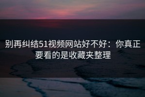 别再纠结51视频网站好不好：你真正要看的是收藏夹整理