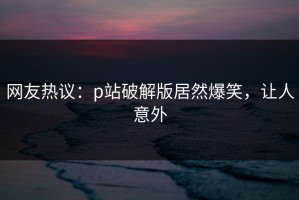 网友热议：p站破解版居然爆笑，让人意外