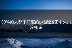 99%的人都不知道的p站搬运工永久页冷知识
