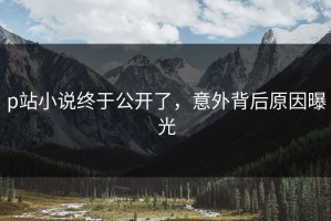 p站小说终于公开了，意外背后原因曝光
