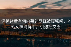 深扒背后有何内幕？网红被曝秘闻，P站女神刷屏中，引爆社交圈