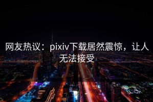 网友热议：pixiv下载居然震惊，让人无法接受