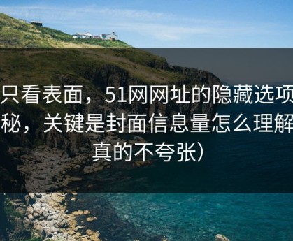 别只看表面，51网网址的隐藏选项不神秘，关键是封面信息量怎么理解（真的不夸张）