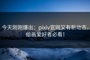今天刚刚爆出：pixiv官网又有新动态，绘画爱好者必看！