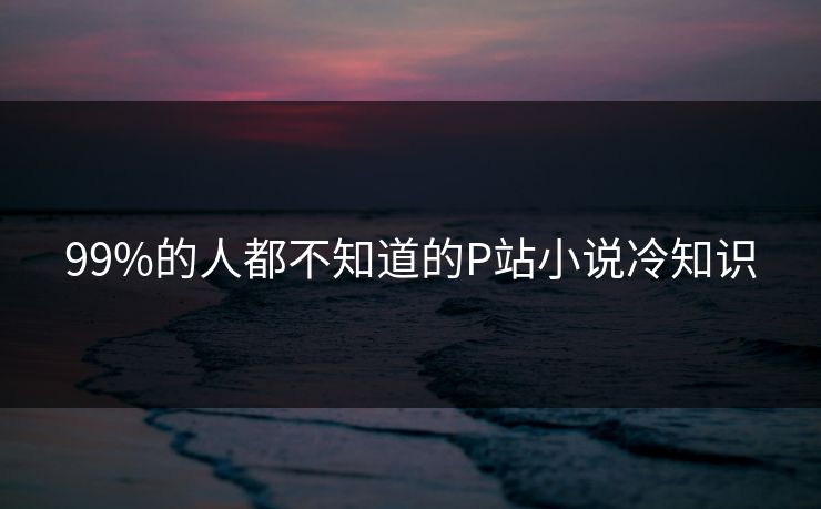 99%的人都不知道的P站小说冷知识