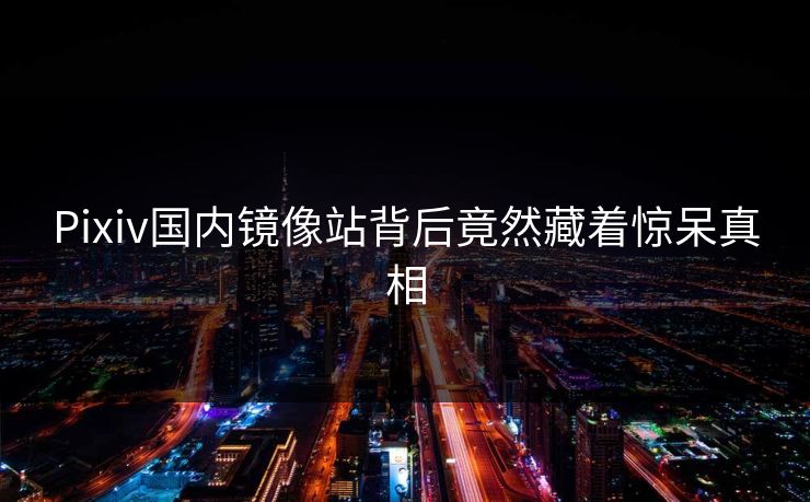 Pixiv国内镜像站背后竟然藏着惊呆真相
