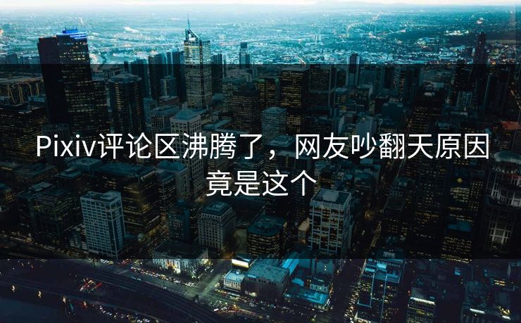 Pixiv评论区沸腾了，网友吵翻天原因竟是这个