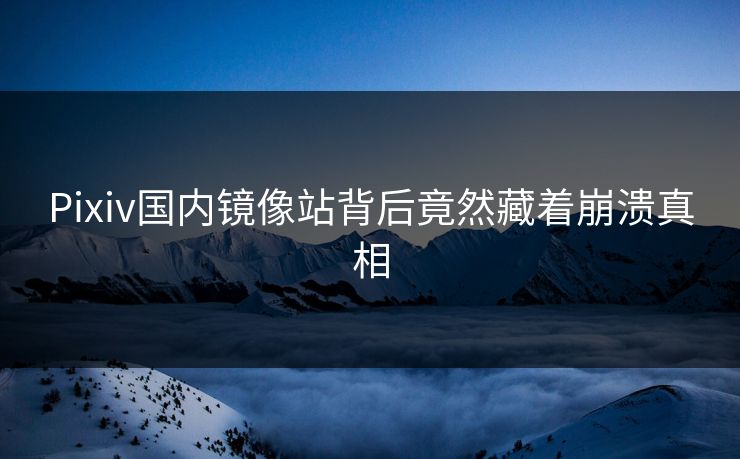 Pixiv国内镜像站背后竟然藏着崩溃真相