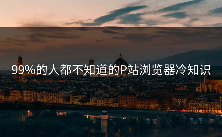 99%的人都不知道的P站浏览器冷知识