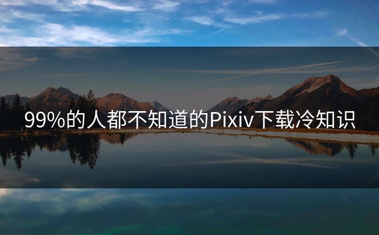 99%的人都不知道的Pixiv下载冷知识