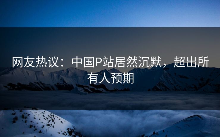 网友热议：中国P站居然沉默，超出所有人预期