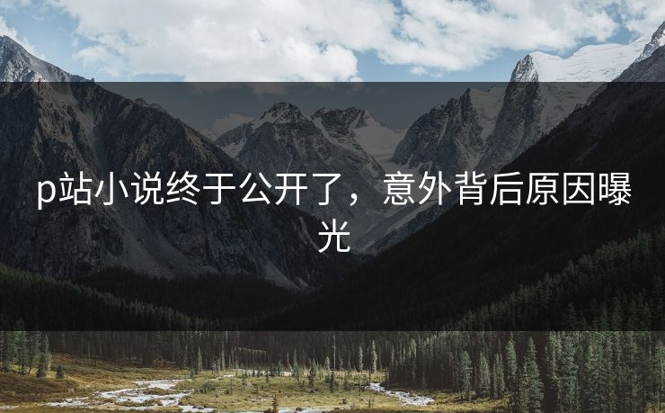 p站小说终于公开了，意外背后原因曝光