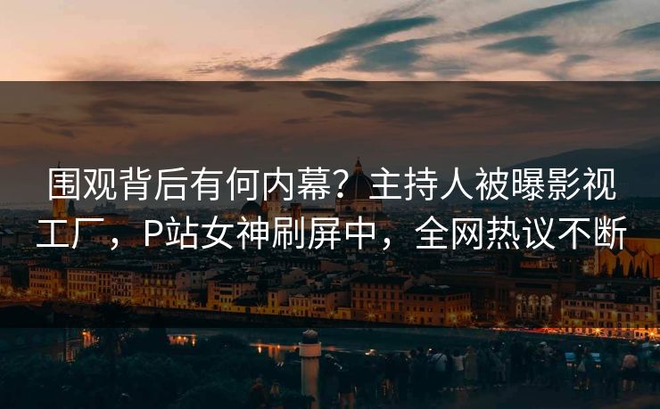 围观背后有何内幕？主持人被曝影视工厂，P站女神刷屏中，全网热议不断