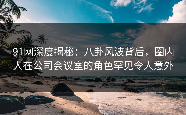 91网深度揭秘：八卦风波背后，圈内人在公司会议室的角色罕见令人意外